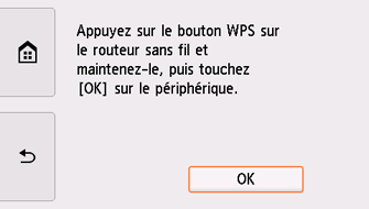 Écran WPS (Bouton pouss.) : sélectionnez OK
